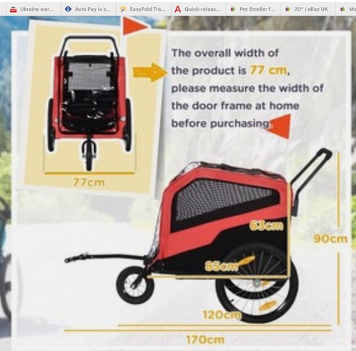 Pawhut dog bike trailer - dog,