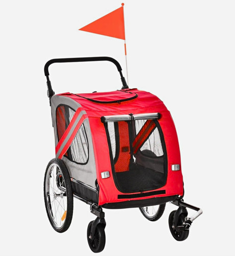 Red grey dog bicycle - grey,